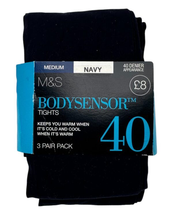 M&S Rajstopy x 3 Navy Granatowe M 38 EU