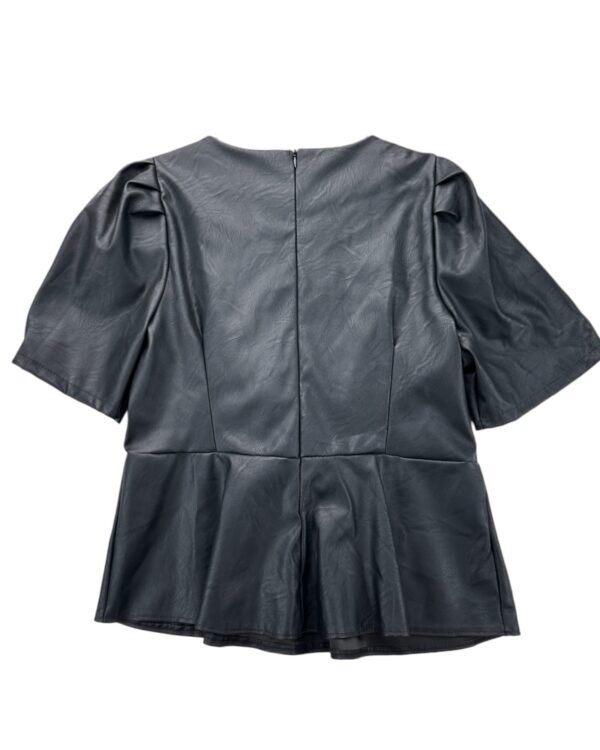 Boohoo Czarna Bluzka z Imitacji Skóry 50 EU