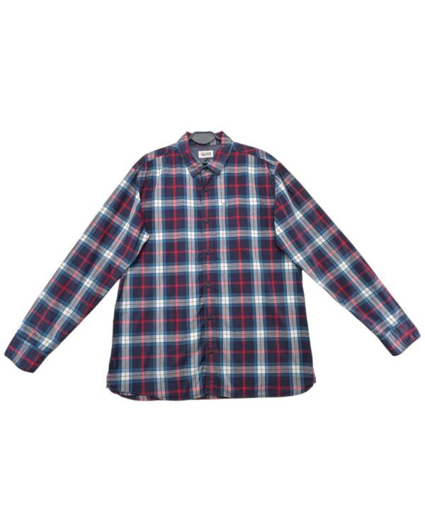 Tommy Hilfiger Koszula Męska w Kratę Granatowo Czerwona XL 42 EU
