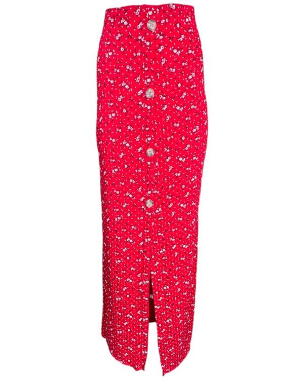 Boohoo Spódnica Długa Czerwona w Kwiaty 2XL 44 EU