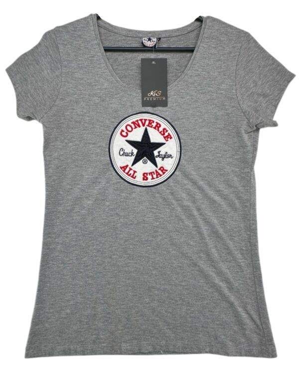 Converse Koszulka Damska Logo Szara XXL 44 EU