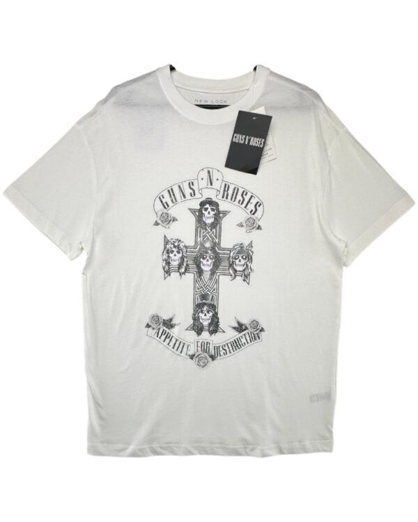 New Look Koszulka Guns N' Roses Damska Biała M 38 EU